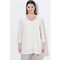 Ulla Popken T-Shirt Shirt Glitter A-Linie Rundhals 3/4-Arm