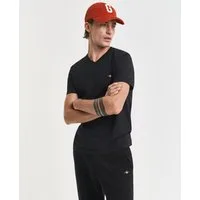 Gant T-Shirt SLIM SHIELD V-NECK T-SHIRT mit einer kleinen Logostickerei auf der Brust