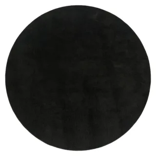 Paco Home Kurzflorteppich, Schwarz, Kunststoff, Rund, 160x160 cm, strapazierfähig, für Fußbodenheizung geeignet, Teppiche & Böden, Teppiche