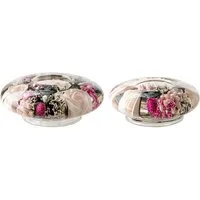 GILDE Teelichthalter Dreamlight (Set, 2 St), Teelichtleuchter Little Rose - Ufo Mini/ Ufo Medium rosa, Handarbeit