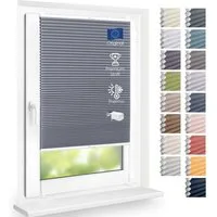 DomDeco Wabenplissee Thermo Plissee ohne Bohren - Hitzeschutz, Verdunkelung, verspannt, abdunkelnd, Klemmfix, stufenlos, kälteschutz, modernes Fensterplissee