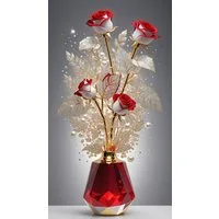 Rötting Design Malen nach Zahlen Diamond Painting Set 5D DIY Motiv Rosen in roter Vase (Komplett-Set), Diamond Painting Vollbild, Vollständiges Zubehörpaket