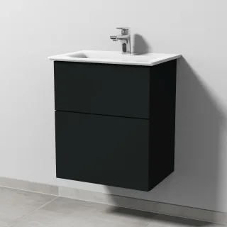 Sanipa 3way Waschtischunterbau zu Ideal Standard Connect Air Waschtisch mit 2 Auszügen, Vulkan-Matt SP6401V