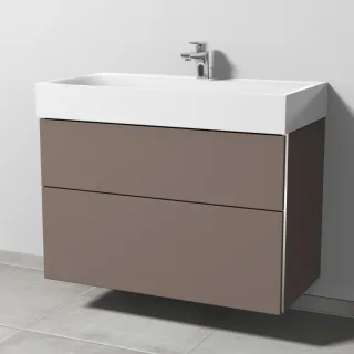 Sanipa 3way Waschtischunterbau zu Kaldewei Silenio Waschtisch mit 2 Auszügen, Taupe-Matt BP4561T