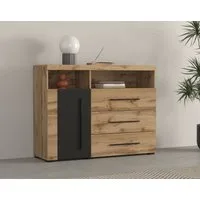 OTTO home Kommode Roger,Breite 120cm, moderne Anrichte mit 3 Schubladen, Sideboard mit viel Stauraum, Masse 120x92x38,5 (B/H/T)