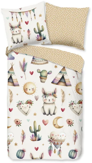 good morning Babybettwäsche "Luz" 2 Stk. Baumwolle, Renforcé, 2 Teilig, Wendeoptik, Kind, Baby, Tiere, Sand