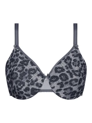 Chantelle Lingerie - C Magnifique Sehr bedeckender gemoldeter BH grey leopard - Gr. - 85 E