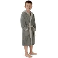 normani Kinderbademantel Frottee Kinderbademantel aus Bio-Baumwolle, Bio-Baumwolle, Kapuze, Bindegürtel, Kapuzenbademantel für Kids