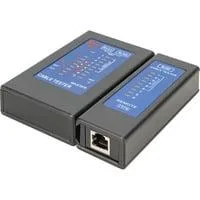 Einseitiger Kabeltester für RJ45 Netzwerkkabel schwarz, mit Schutzkoffer
