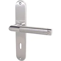 Häusler Onlinehandel GmbH Türbeschlag Edelstahl Türbeschlag Modell Hit II Langschild Türdrücker, Für Feuchträume geeignet
