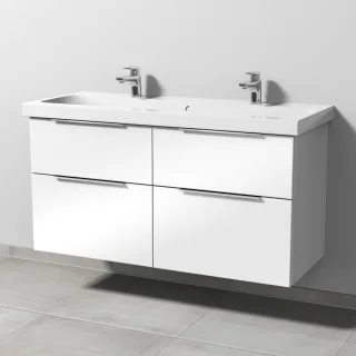 Sanipa 3way Waschtischunterbau zu Geberit iCon Light Waschtisch mit 4 Auszügen, Weiß-Glanz UF57678