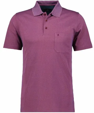 RAGMAN - Softknit-Polo fishnet mulberry - Gr. - XL