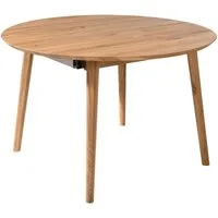 G+K Möbelvertriebs GmbH Esstisch TI-0076, Rund, Ø 120 cm, Wildeichenholz massiv, Ausziehbar bis zu einer Breite von 165 cm