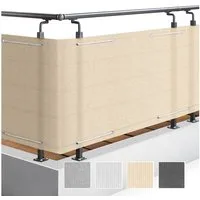 Sol Royal Balkonsichtschutz Balkon Sichtschutz blickdichte Balkonumspannung 90x300 cm, Crene Schutz für Balkon Geländer Sichtschutz Abdeckung mit Ösen und Kordel