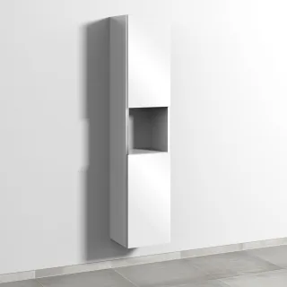 Sanipa 3way Hochschrank mit 2 Türen und 1 offenem Fach, Weiß-Glanz BS11578