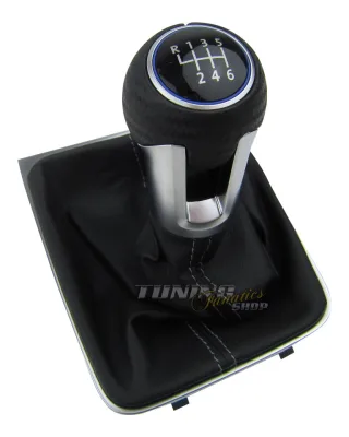 Original Edition Schaltknauf Knauf Alu Blau Leder 6-Gang VW Golf 7 / Sportsvan