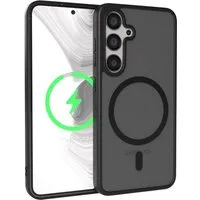 EAZY CASE Handyhülle Outdoor Case MagSafe für Samsung Galaxy S24 6,2 Zoll, Outdoor Handy Hülle Slim Cover Silicon Case Bumper Outdoorcase Schwarz