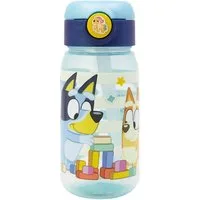 Storline Trinkflasche Bluey Wasserflasche 510ml mit Trinkhalm & Deckel