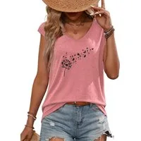 PYLIKE Tanktop Damen bequemes Sommer Casual Ärmellos-Shirt Kurzarm Lockere Tanktop Bequem für Freizeit und Büro,Strandurlaub
