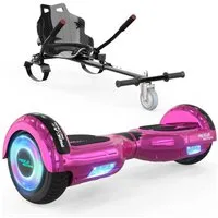 HITWAY Balance Scooter 6.5 Zoll Hoverboards Hoverkart Mit Sitz und Bluetooth und LED-Blitz, 15 km/h, mit einem Go-Kart können Sie mehr Spaß haben.