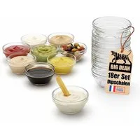 BigDean Dipschale stapelbar Made in France 6cm, Glas, (Set, 18-tlg), Hochwertiges, gehärtetes Glas, Stapelbar, Spülmaschinengeeignet