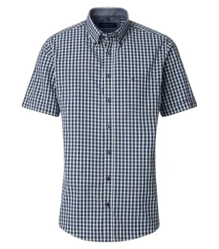 CASAMODA - Freizeithemd Kurzarm blau - Gr. - XL
