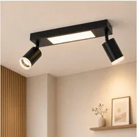 Nettlife Deckenstrahler 1/2/3/4 Flammig GU10 Modern Schwarze Deckenlampe Schwenkbar 350°, LED wechselbar, Warmweiß, Schwenkbar Flurlampe Metall für Schlafzimmer Küche Büro