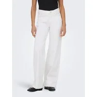ONLY Weite Jeans ONLELLA MW WIDE FOLD UP DNM WHITE TAI Baumwolle, regular waist, wide fit