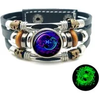 Stelby Armband mit Gravur Armband Sternzeichen Fische mit 3D Gravur im Glas (Weihnachtsgeschenk, Geburtstagsgeschenk, Valentinstaggeschenk, modern, minimalistisch), langlebig, pflegeleicht, unisex