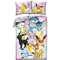 POKÉMON Bettwäsche Set aus Mikrofaser Deckenbezug 140 × 200 cm mit 70 × 90 cm Kissenbezug, Mikrofaser, 2 teilig