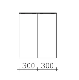 Pelipal Serie 6025 Highboard 6025-HB60-01-33, B:600, H:730, T:330mm 6025-HB60-01-33