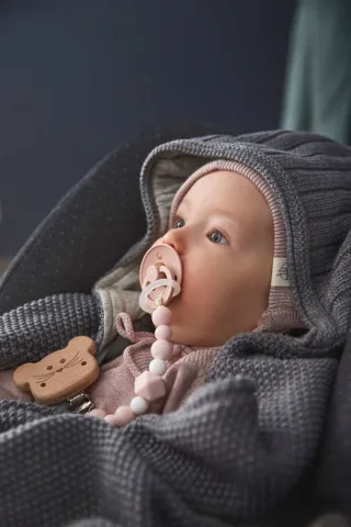 Lässig Einschlagdecke Baby - Bio Baumwolle, anthrazit