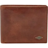 Fossil Geldbörse Large Coin Pocket Bifold, aus echtem Rindsleder mit RFID-Blocker Schutz