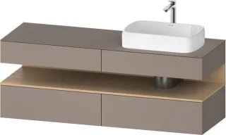 Duravit Qatego Konsolenwaschtischunterbau wandhängend Basalt Matt 1600x550x600 mm - QA4778030430000 QA4778030430000