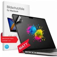 RUHE Displayschutzfolie Macbook Schutzfolie für MacBook Neo / Pro / Air (M1-M5, 2021-2026) PET für MacBook Neo 13", PET, 1 Stück, Matte Displayschutz-Folie, Anti Fingerabdruck, Entspiegelt, Kratzfest