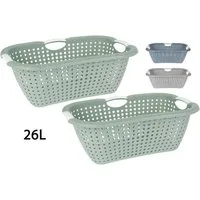 Koopman Wäschekorb Wäschewanne Kunststoff 3 Farben 2 er Set (Set, 2 St., Packung), 2er Set, Luftdurchlässig, Kunststoff