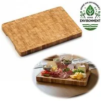 LS-LebenStil Schneidebrett XL Profi Holz Tranchierbrett Stirnholz 36cm Bambus Küchenbrett, Holz, (Nachhaltiges Tranchierbrett Holzbrett Hackklotz, 1-St., Wurstbrett Chopping Board Fleisch Steak Küche groß), Servierbrett Holzbrett Brotschneidebrett Br