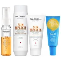 Goldwell Haarpflege-Set Dualsenses Sun Reflects Sommerpflege Set, 4-tlg., Pflege für sonnige Tage – Schutz und Regeneration für Haar & Lippen
