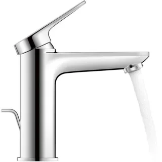 Duravit M FreshStart Wave Waschtischarmatur WA1021001010 Ausladung 122mm, mit Zugstangen-Ablaufgarnitur, chrom