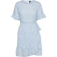 Vero Moda Shirtkleid Kurzes Mini Wickel VMHENNA (kurz) VMHENNA 2/4 O-NECK SHORT DRESS NOOS