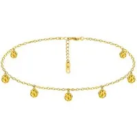 Kim Johanson Fußkette Kreise, aus Edelstahl, mit glänzenden Plättchen, verstellbar