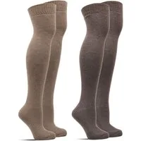 Frostfighter Overknees Damen Thermo Overknees (2-Paar) Vollfrottee Innenfutter