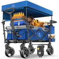 KESSER Bollerwagen, Bollerwagen Faltbar GTS-9100 mit Dach Handwagen Transportwagen