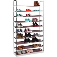relaxdays Schuhregal Stoff für 50 Paar Schuhe, Bordeaux