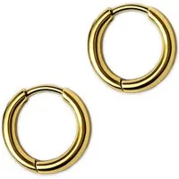 viva-adorno Paar Creolen Damen Klappcreolen Hoop Ohrringe Edelstahl verschiedene Größen, dünn schmal Conch Helix Cartilage Piercing