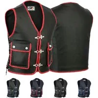 German Wear Motorradweste GW688 Motorrad Lederweste Biker Motorradweste Weste
