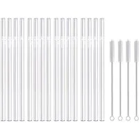 KeMar Kitchenware Trinkhalme Glastrinkhalme, (verschiedene Sets, 14-tlg., nach Auswahl), aus Borosilikat Glas