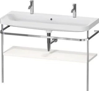 Duravit Happy D.2 Plus c-shaped Set mit Metallkonsole Weiß Hochglanz 1175x490x850 mm - HP4849O222200 HP4849O22220000