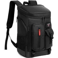 LuxusKollektion Kühltasche Kühlrucksack 30L Kühltasche Thermo Camping Wandern PU-Schwarz