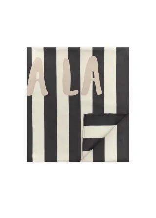 Handtuch mit Streifen und OH LA LA-Schriftzug schwarz - Gr. - one size